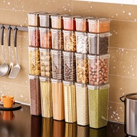 Contenants de stockage alimentaire hermétiques en plastique, bocaux de rangement pour garde-manger avec couvercles pour céréales, bonbons, pâtes