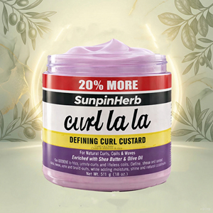 Gel Coiffant OEM Curl Custard pour Cheveux Noirs, Crème Définissante pour Boucles Sous Marque Privée, Gel Anti-Frisottis pour Boucles, Tresses et Coiffures - Product Image 1