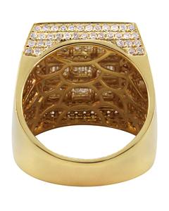 GIA แหวนฮิปฮอปทองคำ10K 14K 18K สำหรับผู้ชายที่ได้รับการรับรองจาก GIA พร้อมทรงกลมและบาแกตต์แล็บปลูกไอซ์กับงานแต่งงาน - Product Image 2