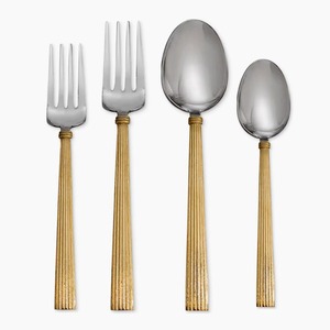 ชุดเครื่องใช้บนโต๊ะอาหารทำจากเหล็กสีเงินชุดเครื่องใช้บนโต๊ะอาหารทำจากโลหะแท้5ชิ้นเหมาะสำหรับวางบนโต๊ะในบ้านคาเฟ่ - Product Image 4