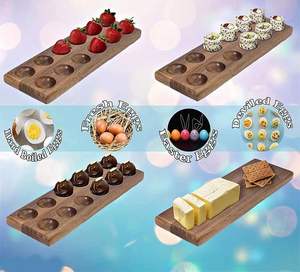 ถาดใส่ไข่ทำจากไม้12รูเสียบไม้ที่ใส่ไข่ไก่2แพ็ค - Product Image 6