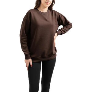 Sweat-shirt à capuche ample et décontracté pour femme, nouvelle mode, tricoté, couleur personnalisée sur le devant, 100% coton, hiver - Product Image 1
