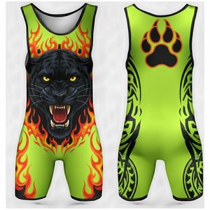 ชุดมวยปล้ำแบบสั่งทำพิเศษ ไซส์ใหญ่ ผ้าโพลีเอสเตอร์ผสมสแปนเด็กซ์ ระบายอากาศได้ดี ปิดด้วยกระดุมแป๊ก ดีไซน์ใหม่จาก Namissm Interprize - Product Image 4