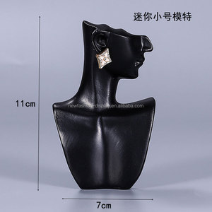 Set di esposizione a finestra orecchini Display puntello bianco/argento/oro portacollana in resina nero gioielli busto espositore per gioielli - Product Image 6