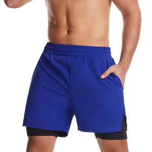 Pantalones Cortos Deportivos de Doble Capa para Hombre, 100% Poliéster, Secado Rápido, Transpirables, Ligeros, Cómodos, para Gimnasio, Entrenamiento, Running y Ejercicio - Product Image 1