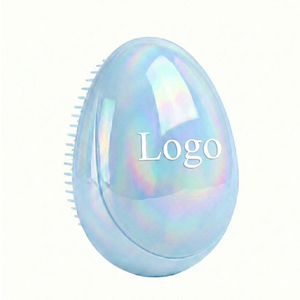 Brosse à cheveux en plastique en forme d'œuf, démêlante, massage du cuir chevel, peigne tendance, portable, voyage, avec logo personnalisé - Product Image 6