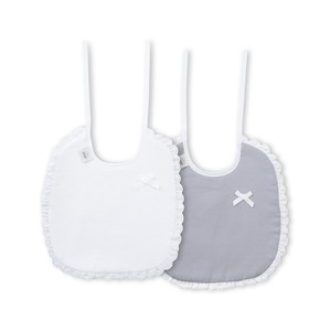 Lot de 2 bavoirs en tissu 100% coton gris et blanc pour bébés et enfants - Product Image 1