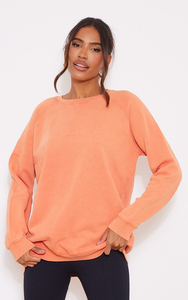 Sudadera coreana larga de algodón liso para mujer, sudadera informal con hombros caídos, diseño de cuello redondo, sudadera personalizable - Product Image 2