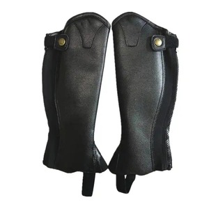 High Quality Western Horse Riding <b>Half</b> <b>Chaps</b> Adjustable Leather All Colors Men Custom Genuine Leather Comfortable - Product Image 2