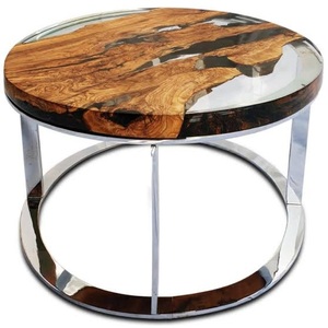 Table basse en aluminium en métal de conception moderne pour le café de luxe de restaurant servant la table unique de style avec l'article supérieur d'utilisation en verre - Product Image 5