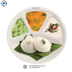 Assiettes jetables de canne à sucre biodégradables de 12 pouces plateaux de service à 3 compartiments pour mariages restauration commande en gros - Product Image 2