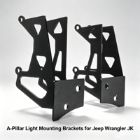 Supports de fixation pour éclairage de capot LED Wind Winner A-pillar pour Jeep Wrangler JK 2007-2018