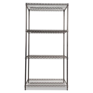 Kit de démarrage Alera ALESW503624BA 36 pouces. X 24 pouces X 72 In. Étagère métallique à quatre niveaux pour garages, noir anthracite - Product Image 2