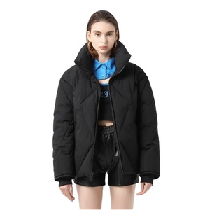 Chaqueta Acolchada de Cuero para Mujer, Personalizada, Colores Sólidos, Teñida, Ecológica, Transpirable, Resistente al Viento, Otoño Invierno 2023 - Product Image 1