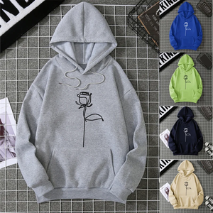 Sudadera con Capucha para Mujer, Invierno 2025, Unisex, con Bolsillos Dobles, Ropa Casual de Tallas Grandes, Estampada, Poliéster/Algodón - Product Image 1