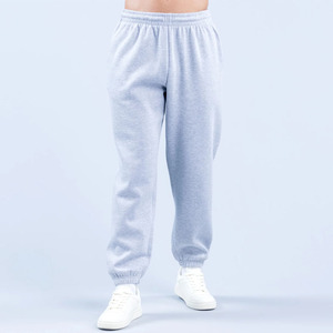 Pantalons de jogging pour hommes en taille plus, gris personnalisé, coupe ample, poches latérales et arrière, pantalons de sport respirants pour hommes - Product Image 1