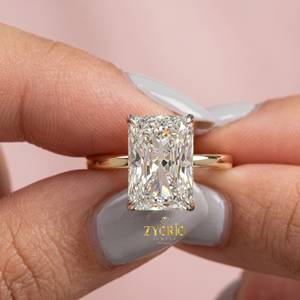 925 Sterling Silver Radiant Cut Solitaire Engagement <b>Ring</b> Classic Four Prong <b>Statement</b> <b>Ring</b> - Product Image 1