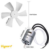 Kipas Aksial Ventilasi RV Vypart 6-Inci 12V Motor Bearing Sleeve Bilah Plastik Konstruksi Plastik Putih untuk Pembuangan Udara Kamar Mandi