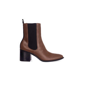 รองเท้าบูทเชลซีหนังสีน้ำตาล Canna พร้อมส้นบล็อกสูง 6.5 ซม. แบบสวม ระบายอากาศได้ดี ทันสมัย เหมาะสำหรับฤดูร้อน ฤดูหนาว ฤดูใบไม้ร่วง - Product Image 1