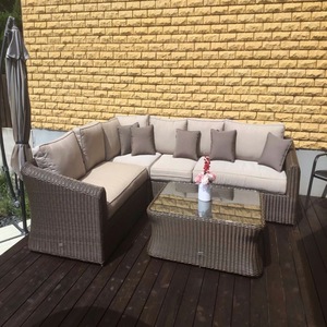 Juego de muebles modernos de mimbre para exteriores, sofá Seccional de mimbre para patio, jardín, parque, hotel, villa, almacén, aplicación - Product Image 2