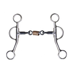 Bocado de Brida TOUGH TACK de Acero Inoxidable con Anillo en D y Boquilla de Rodillo de Cobre para Caballos - Product Image 1