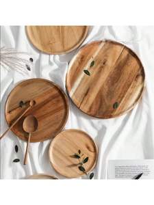 OCASIONS Plato de ensalada de madera Bandeja para servir Caja de pino Tema de amor Barco ovalado Dulces Galletas Comida Fruta Decoración del hogar Regalo - Product Image 6