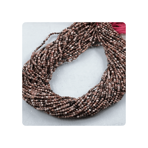 Cuentas de piedras preciosas Rondelle facetadas de Rodonita Natural de 2mm a 2,5mm de alta calidad, hebra de 13 pulgadas para la fabricación de joyas - Product Image 4