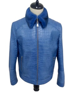 Chaquetas para Hombre, Chaqueta de Cuero con Estampado de Cocodrilo para Hombre, Cuero Vacuno Genuino, Estilo Moderno, Nueva Chaqueta de Cuero al por Mayor para Hombre - Product Image 1