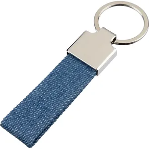 Portachiavi in Denim Personalizzato Enzi e Moschettone, Gadget Promozionali Personalizzati - Product Image 1