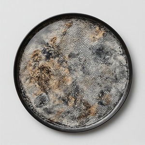 Plaque de chargeur en résine argentée Moonlight présentant de subtils nuages argentés et des bords en résine transparente pour les événements en soirée - Product Image 3