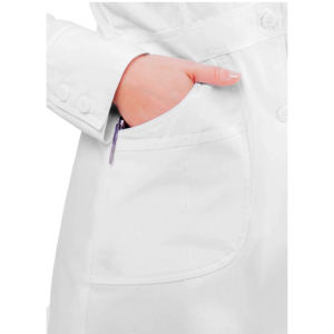 เสื้อโค้ทแลปสำหรับผู้หญิงขนาด XL เสื้อแจ็คเก็ตแพทย์สครับโลโก้ตามสั่งสำหรับโรงพยาบาลทันตกรรมใช้ได้ทั้งชายและหญิง - Product Image 6