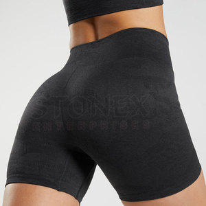 Pantalones cortos de gimnasio para mujer con logotipo personalizado de mejor color, fabricación de LICRA/poliéster, entrenamiento, yoga, suave y al por mayor - Product Image 5