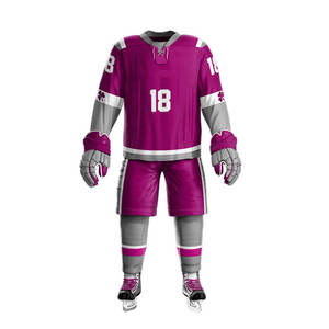 Prix de gros Uniforme de hockey sur glace personnalisé par sublimation 100% polyester Séchage rapide Respirant Vêtements de sport pour hommes adultes - Product Image 5