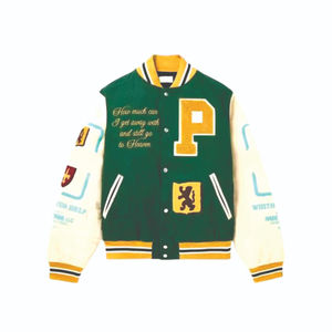 Fabricant de vestes de baseball personnalisées avec broderie en chenille Vestes universitaires Letterman vintage pour hommes - Product Image 3