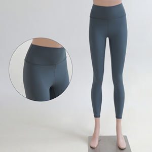 Ensembles de yoga longs recyclés pour femmes Leggings à motif solide avec dos croisé Vêtements actifs et sous-vêtements de fitness - Product Image 2