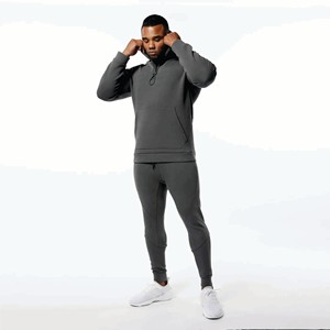 เสื้อฮู้ดแนวสตรีทแบบสั่งทำมีซิปทำจากผ้าฝ้ายโพลีเอสเตอร์ใส่สบายปักลาย3D - Product Image 2