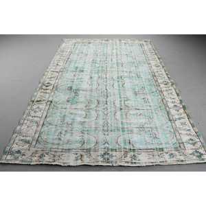 พรมขนาด 6.1x9.1 ฟุต, พรมตุรกีโบราณขนาดใหญ่, พรมขนสัตว์สีน้ำเงิน - Product Image 1