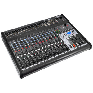 Mélangeur audio compact 16 canaux de haute qualité avec connecteur DisplayPort, alimentation fantôme, entrées XLR, égaliseur 3 bandes et effets intégrés - Product Image 1