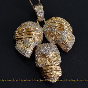 Increíbles Colgantes y Dijes de Joyería Fina de Moda Hip Hop, Oro Sólido de 10 Quilates con Diamantes Moissanite de Corte Brillante Redondo - Product Image 6