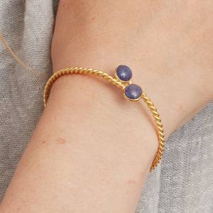 สร้อยข้อมือแฟชั่นทำด้วยมือสีเงินสอง925ทำด้วยมือพร้อม Tanzanite และคริสตัลสีม่วงเครื่องประดับแฟชั่นที่ให้พลังงานเป็นประกาย-สำหรับของขวัญ - Product Image 1