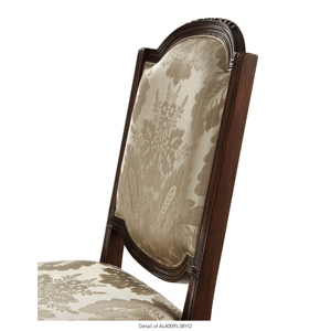 Silla de Comedor Neoclásica Francesa de Lujo, Patas Acanaladas con Medallones de Latón y Tapicería de Damasco de Alta Gama - Product Image 2