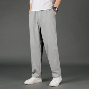 Pantalon d'été pour hommes Grande taille Coupe droite Grandes tailles 5XL Jambe large droite Coton respirant Pantalon noir Pantalon de travail Vintage - Product Image 5