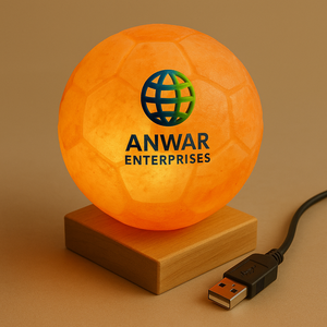 Hand-Crafted 6x6 <b>Football</b> <b>Lamp</b> Polished Natural Salt Himalayan Handicraft Product - Product Image 4