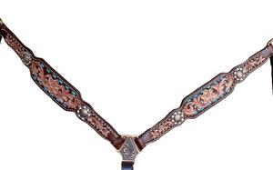 Collar de pecho occidental de caballo de cuero de calidad superior Collar de pecho tallado antiguo y mecanizado para montar a caballo a precio asequible - Product Image 5