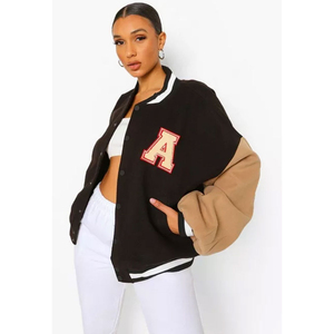 Parches bordados con logotipo personalizado Chaqueta universitaria para mujer Parche de chenilla Chaquetas universitarias de moda - Product Image 6