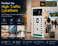 Casillero Inteligente para Carga de Teléfonos con 20 Puertas, Pantalla Publicitaria HD de 21 Pulgadas, Resistente al Agua y al Óxido, Estación Móvil Inteligente Android, 2026