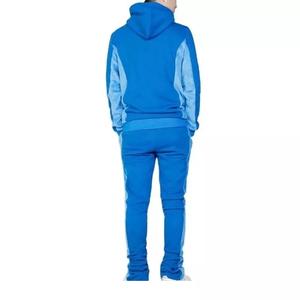 Survêtements d'hiver poids lourd personnalisés pour hommes, ensembles unisexe pantalons et sweat à capuche évasés empilés en coton avec impression bouffante - Product Image 3