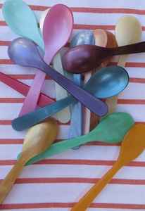 Cuchara de resina Accesorios artesanales Miel Madre perla Cuchara Cocinar Mini Madre perla Cuchara y tenedor Vajilla - Product Image 6