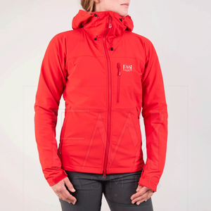 แจ็กเก็ตกันน้ำสำหรับผู้หญิงผ้านุ่มมีฮู้ดให้ความอบอุ่นในฤดูหนาวพร้อมริบบิ้นผ้าทอระบายอากาศลายปักกิ่งตามสั่ง - Product Image 1