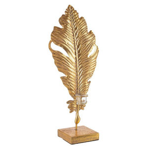Wholesale Minimalist Leaf Shape Gold Table Stand Handmade Gold <b>Candlestick</b> Holders for Home Decoration Candle Display Stand - Product Image 4